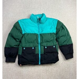 LEGO x Target Kids Colorblock Puffer Jacket Green Teal Black Size Medium